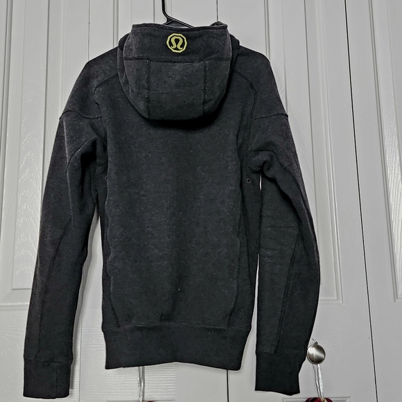 Lululemon Gray Lime Fleece Full Zip Hoodie Sweatshirt, Men's Size S - Picture 2 of 12